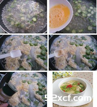 秋葵虾米蛋花汤的做法