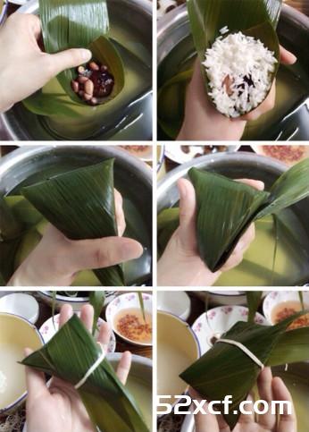 蜜枣花生粽子的做法