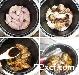 电饭煲板粟冬菇焖鸡怎么做