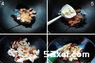 腊肠烧杏鲍菇的做法