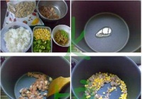 核桃鸡肉糯米饭的做法
