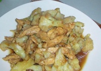 菜花炒鸡肉的做法