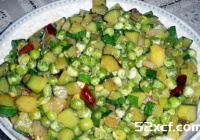 豌豆烩黄瓜丁的做法