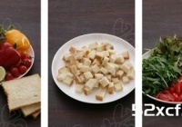 烤面包干拌蔬菜沙拉的做法