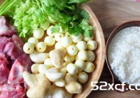莲香菱角排骨粥的做法