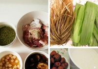 干贝香菇绿豆大肉粽的做法