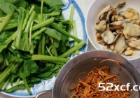 凉拌贻贝菠菜的做法