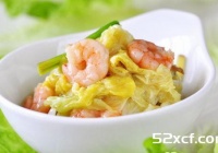 虾仁烩白菜心的做法