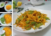 炝芹菜南瓜丝的做法