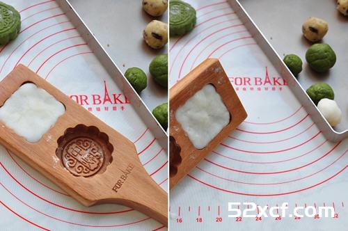 绿豆沙蔓越莓冰皮月饼做法