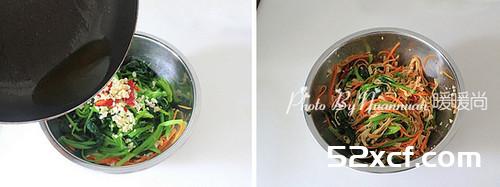 菠菜拌豆皮的做法