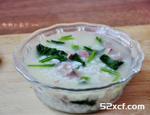 胚芽菠菜猪肝粥的做法