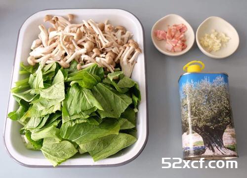 小松菜炒海鲜菇的做法