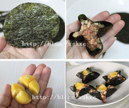 咸蛋黄紫菜包肉的做法