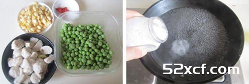 青豆玉米炒鱼丸的做法