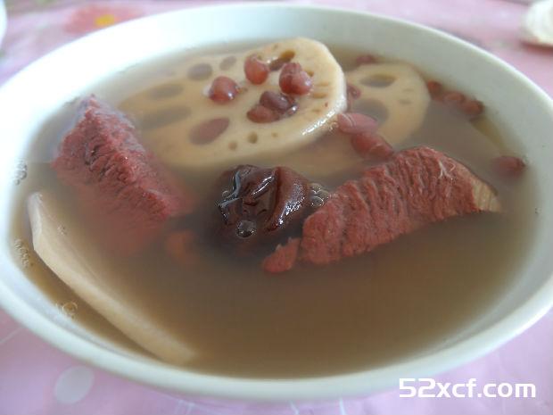 红豆莲藕牛肉汤的做法