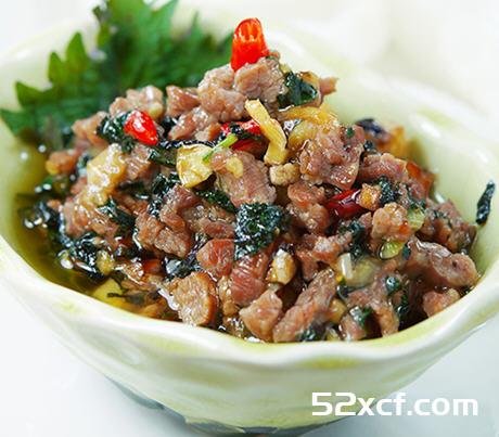 虾片紫苏牛肉的做法