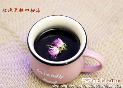玫瑰黑糖四物汤的做法