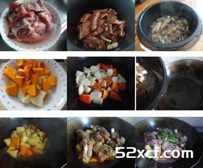 南瓜土豆炖排骨的做法