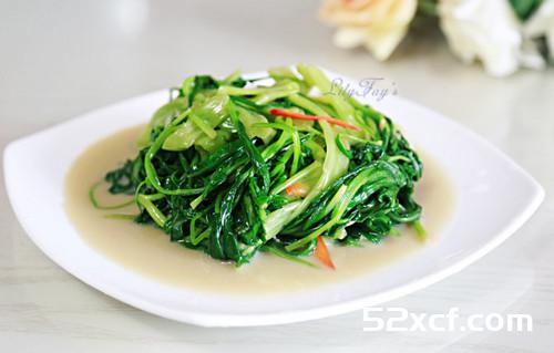 猪油椒丝腐乳通菜的做法