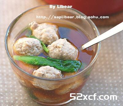 小白菜丸子汤的做法