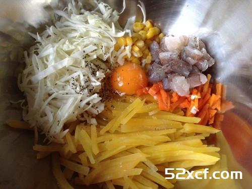 鲜虾地瓜煎饼的做法教