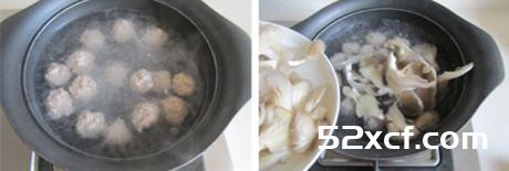 丝瓜平菇汆丸汤的做法