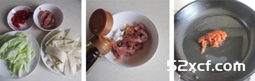 包菜肉丝炒豆丝的做法