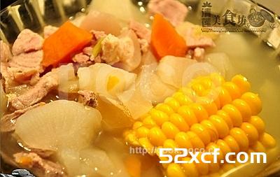 玉米萝卜汤肉片汤的做法图文讲解