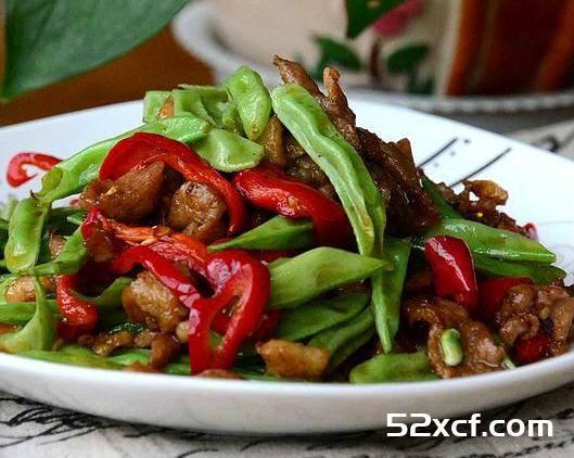 肉丝炒四棱梅豆的做法