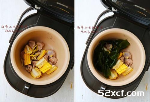 海带玉米排骨汤的做法