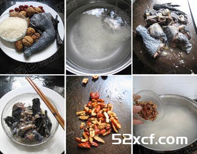 乌鸡核桃粥的做法