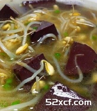 豆芽猪血汤怎么做