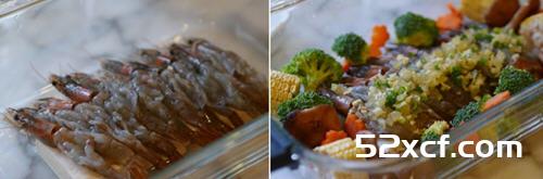 蒸鲜锅做蒜蓉蒸鲜虾豆腐加食蔬