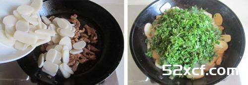 上海荠菜肉丝炒年糕的做法
