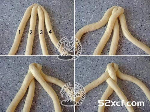 四股辫子圣诞花环面包的做法