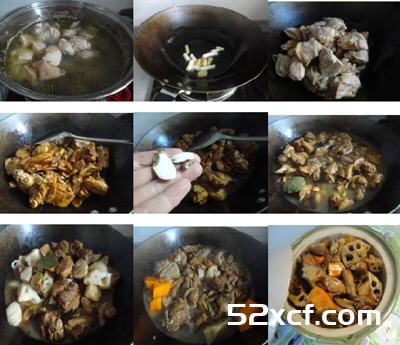莲藕炖鸡块的做法