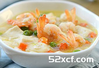 虾球烩豆腐的做法