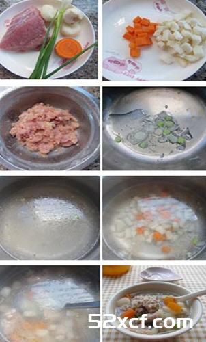 马蹄肉球汤的做法