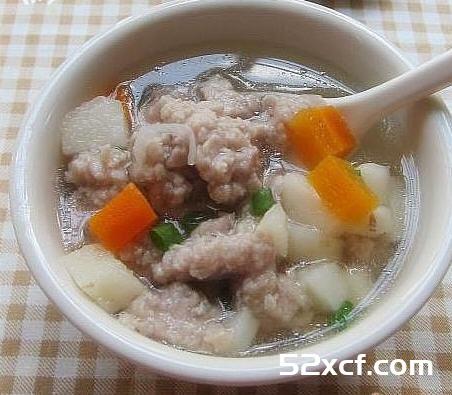 马蹄肉球汤的做法
