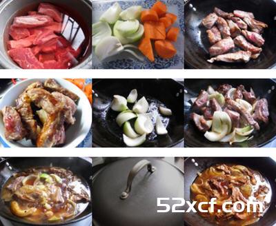 胡萝卜洋葱烧牛肉的做法