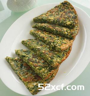 马兰头春笋鸭蛋饼的
