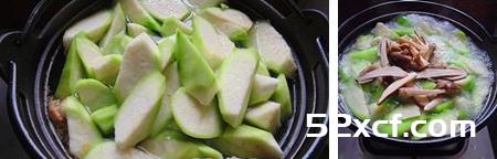 荔枝菌丝瓜土鸡汤的做法