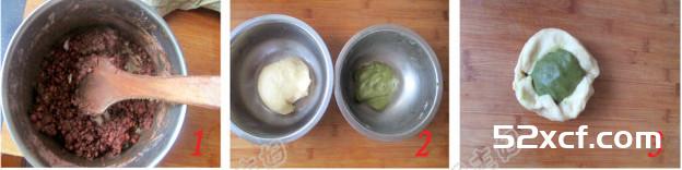 抹茶红豆饼的做法