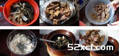 菜干烧骨粥的做法