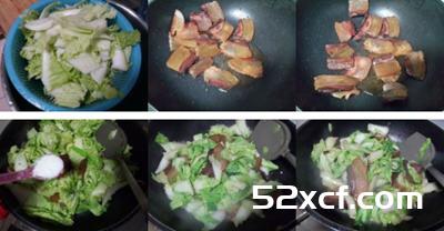白菜炒腊肉的做法