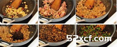 榄菜豆角炒肉松的做法