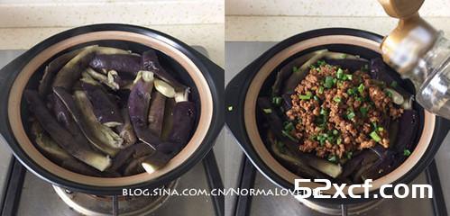 肉糜茄子煲的做法