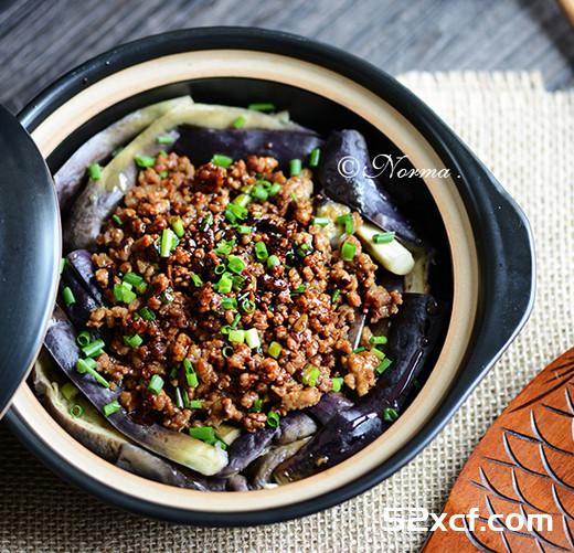 肉糜茄子煲的做法