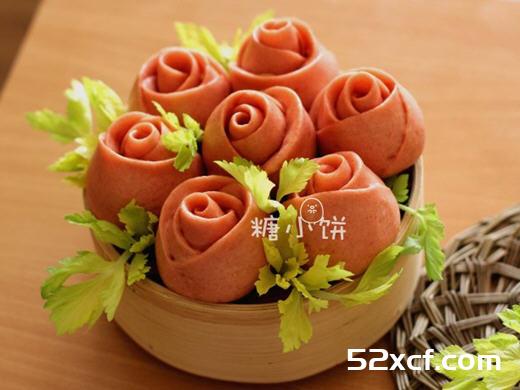 酒酿玫瑰馒头的做法
